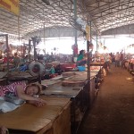Hall des viandes dans le marché central de Vientiane